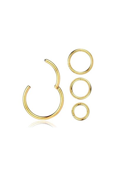 ARASKO 3'lü Cerrahi Çelik Tam Halka Piercing Küpe( Helix, Lobe, Conch, Orbital, Industrial) 8-10-12 mm