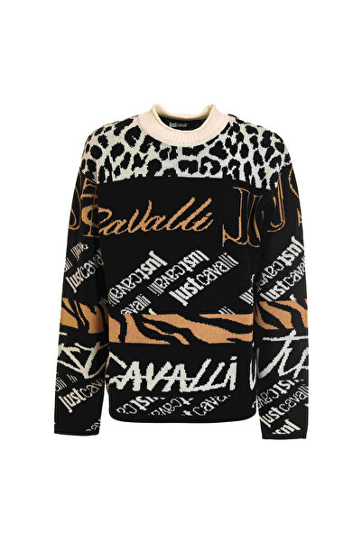 Just Cavalli Bisiklet Yaka Slim Fit Siyah Erkek Kazak 75OAFM08