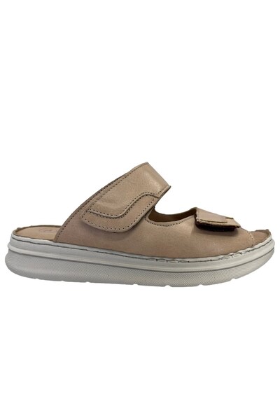 Ortopedia Kadın Anatomik Deri Terlik 1743 Bej