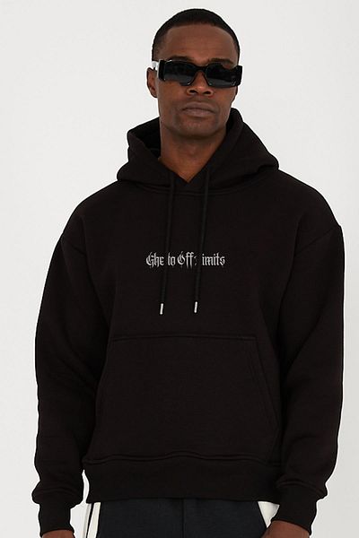Ghetto off limits Shut Oversize Unisex Black Sweatshirt