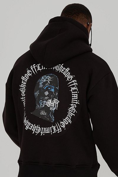 Ghetto off limits Shut Oversize Unisex Black Sweatshirt