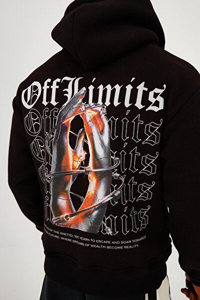 Ghetto off limits Escape Oversize Unisex Black Sweatshirt