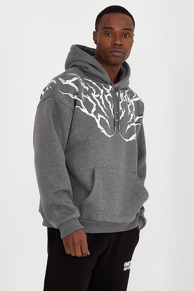 Ghetto off limits Silver Oversize Unisex Anthracite Sweatshirt