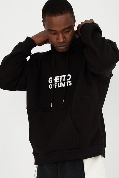 Ghetto off limits Basic Oversize Unisex Black Sweatshirt