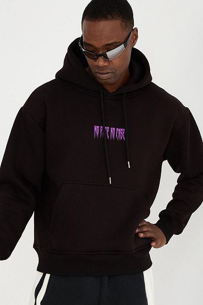 Ghetto off limits No Face No Case Oversize Unisex Black Sweatshirt