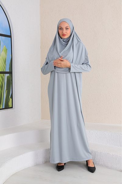 miss ledonna Ασημί γκρι Ολόσωμο Φόρεμα Προσευχής Easy Wear