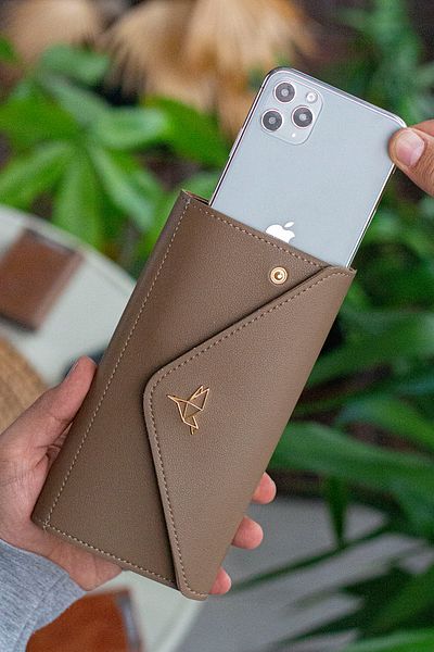 Garbalia Envelope Plic Model Portofel din nurcă cu compartiment pentru telefon și monede