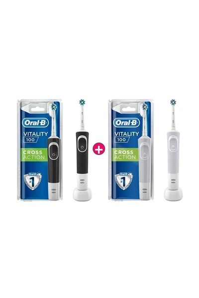 Oral-B D100 Cross Action Siyah Beyaz Şarjlı Diş Fırçası