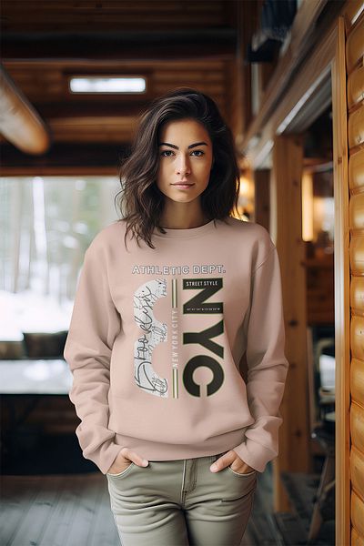 ADABEBEK Γυναικείο φούτερ με λαιμόκοψη Premium NYC Style Printed
