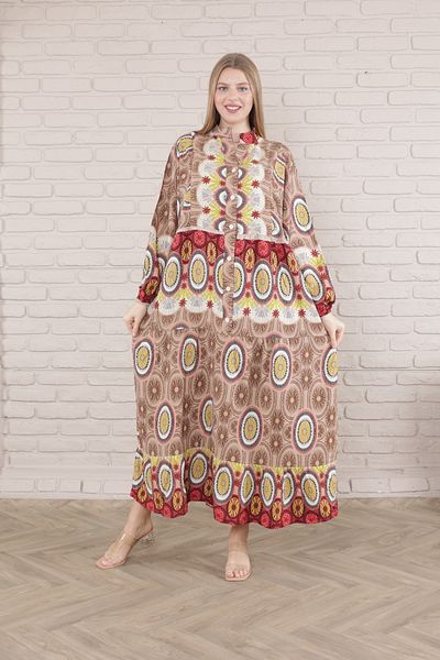 mervemoda Γυναικείο λεπτό φόρεμα με κουμπιά μπροστά με γιακά