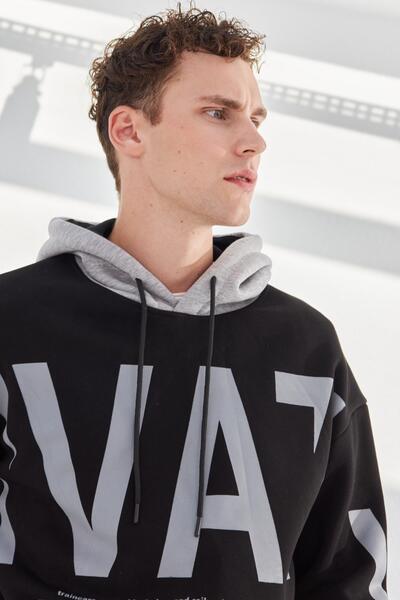 Delpino Φούτερ Half Oversize με κουκούλα