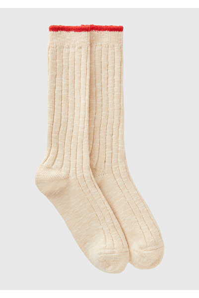 United Colors of Benetton Μπεζ Unisex Long Muline Κάλτσες