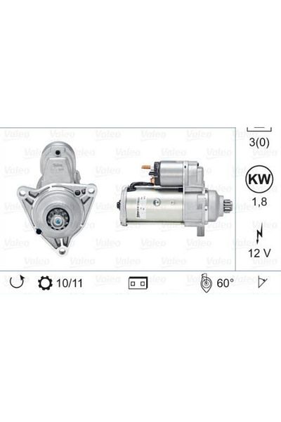 VALEO Mars Motor 12v 10 External Vw Transporter T4 1.9-2.4-2.5