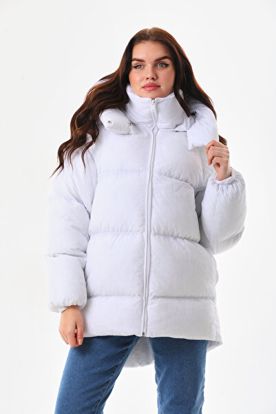 ROBA Oversize Kapüşonlu Su İtici Şişme Mont Kaban RBW-600