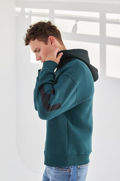 Delpino Φούτερ Half Oversize με κουκούλα