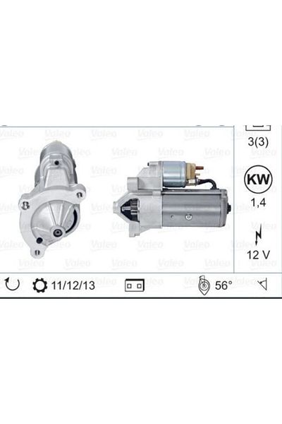 VALEO Mars Motor 12v 11 External 1.4kw Berlingo Partner 206 306 307 406 607 Dw8 Dw8b Dw10t