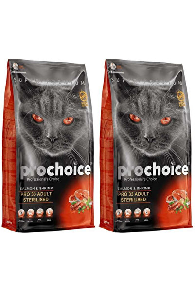 ProChoice 33 HypoAlerj Somonlu ve Karidesli Düşük Tahıllı Kısırlaştırılmış Kedi Maması 2 kg - 2 Adet