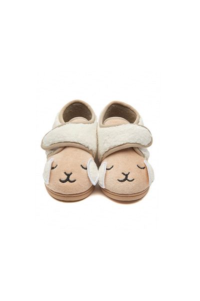 First Step Slippers Lamb Baby Daily Slippers Shoes F-726-BEIGE Beige