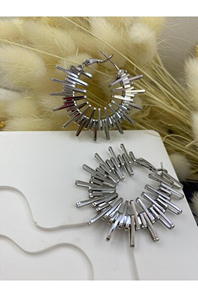 Arescollection KARARMAZ İTHAL ÇELİK HALKA KÜPE