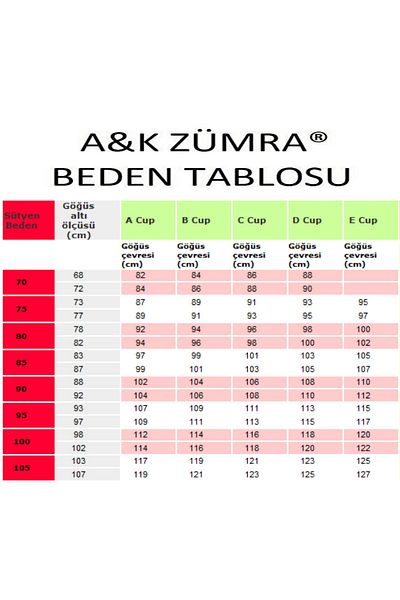 A&K ZÜMRA Γυναικείο σουτιέν με μισό εσώρουχο Pad C Cup Gatherer 2 Pack