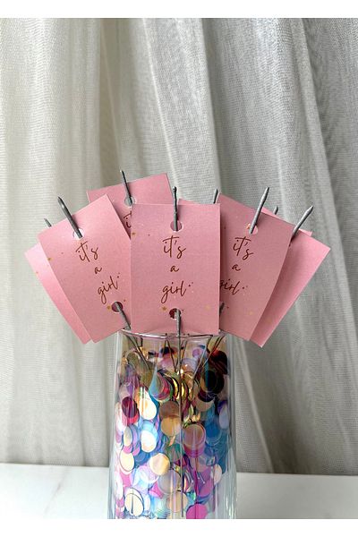 The Istanbul Event 10 Pieces Gender Party Baby Shower Baby Girl Pink "It's a Girl" Party Torch