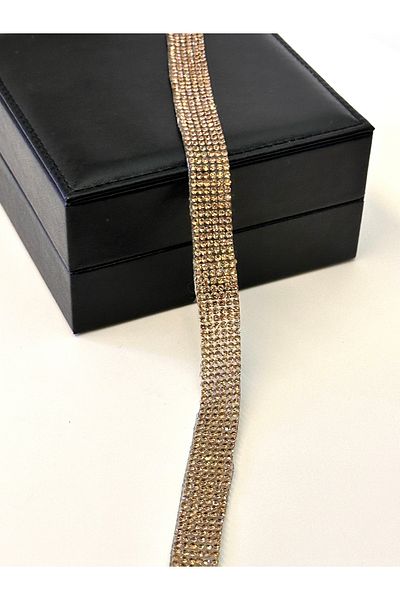 ODDA TASARIM ATÖLYESİ Crystal strip iron-on gold