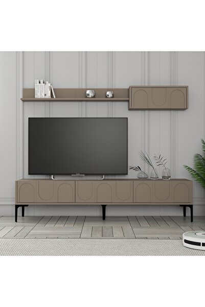 Variant Mobilya Lyon Duvar Raflı TV Ünitesi - Atlas / Siyah