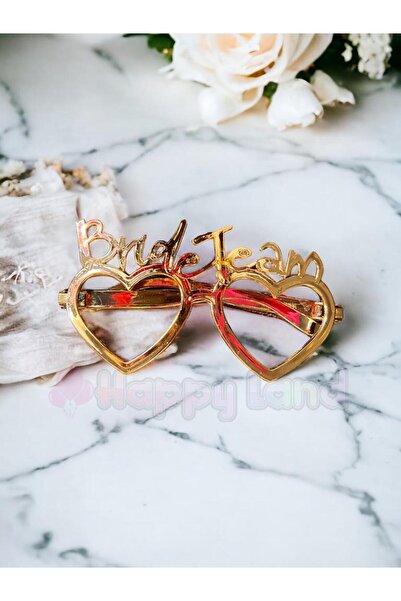 Happyland Rose Gold Heart Model Glasses - Bride to Be