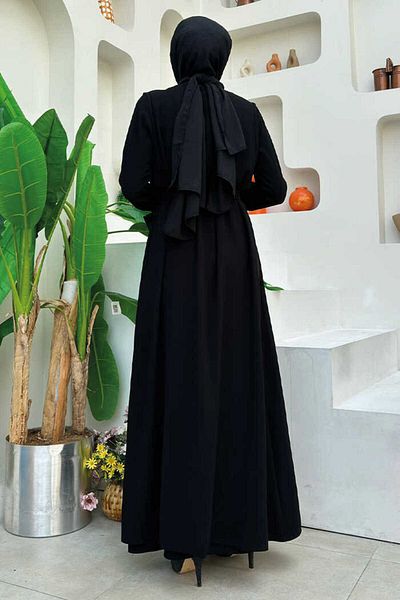 Bym Fashion Μακρύ Φόρεμα Φόρεμα Frilly 8489 Μαύρο