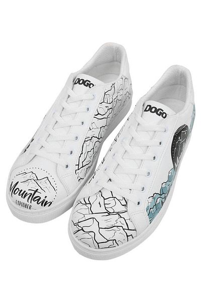 Dogo Ανδρικά Vegan Δερμάτινα Λευκά Casual Sneakers - Mountain Explorer Design