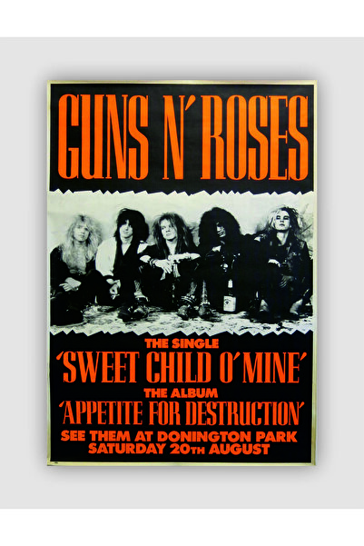 fırsatlar diyarı Guns N' Roses Rock Müzik Vintage Kalın Kağıt Poster - Çerçev...