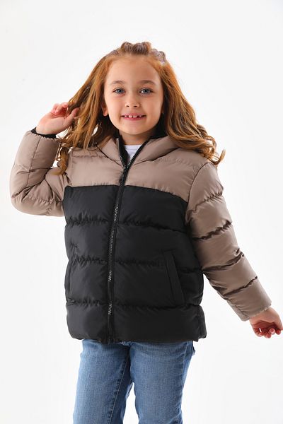 ROBA KIDS Water and Windproof Inflatable Jacket & Coat with Robe, Inner Fleece, Hooded, Pockets