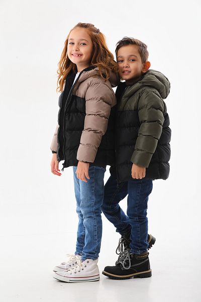 ROBA KIDS Water and Windproof Inflatable Jacket & Coat with Robe, Inner Fleece, Hooded, Pockets