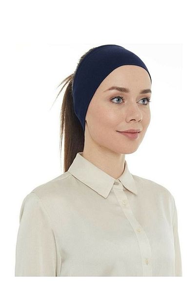 LAVENDER Navy Blue Silicone Bandana Bonnet - 98