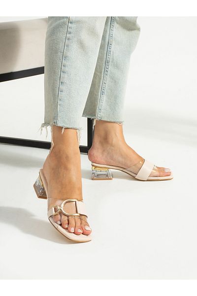 Alemdar Shoes Cream Transparent Women's Slippers
