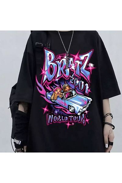 FANBOX SHOP Black Unisex Bratz 2001 World Tour T-Shirt