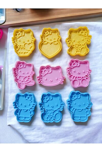 Hobist قالب بسكويت هالو كيتي بتسعة أنماط مختلفة وقالب لب السكر