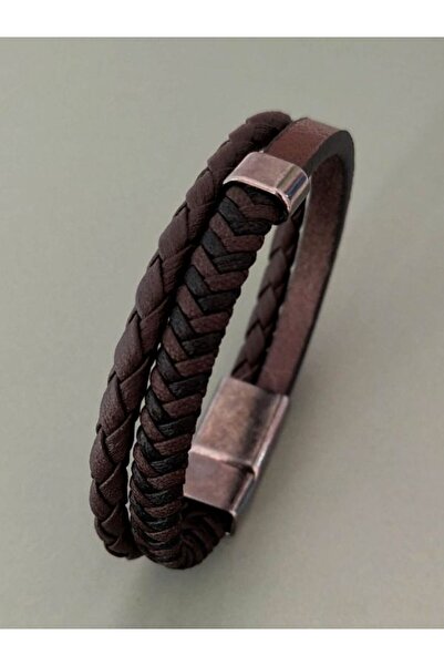 TÜKKAN ACCESSORİES KAHVERENGİ HAKİKİ DERİ BİLEKLİK MIKNATISLI GEÇİRMELİ ERKEK...