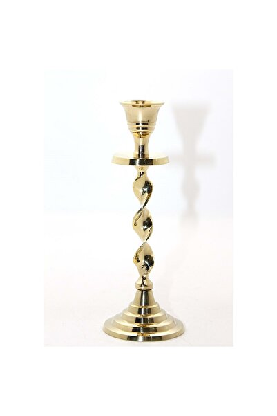 hediyeconcepti Tamamı Pirinçten Tekli Şamdan