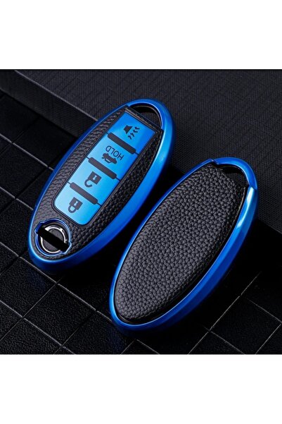 AYCANSTORE Husă Tpu pentru telecomandă Nissan cu 4 butoane (albastru)