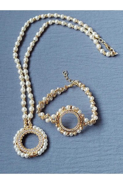 GEZERGOLD TAKI quarter pendant quarter bracelet with pearls dorica