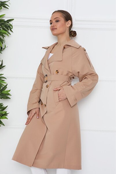 Wazze Su İtici Astarsız Oversize Trençkot