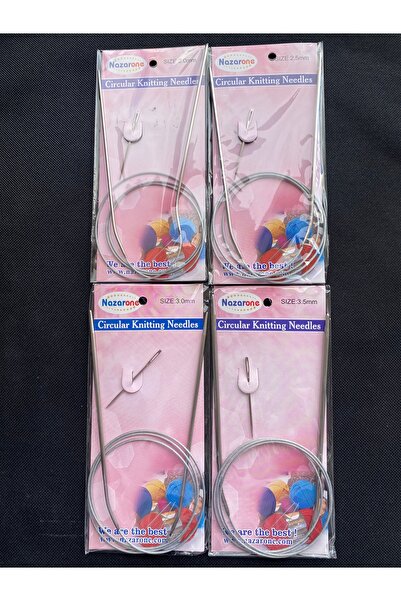 hobim42 100 CM ÇELİK MİSİNALI ŞİŞ SETİ 4 ADET İNCE NUMARALAR (2/2.5/3/3.5)