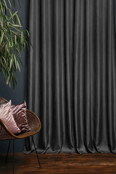oğur dikimevi Anthracite Gray Thermal 100% Light Proof Blackout Blackout Sunshade Curtain