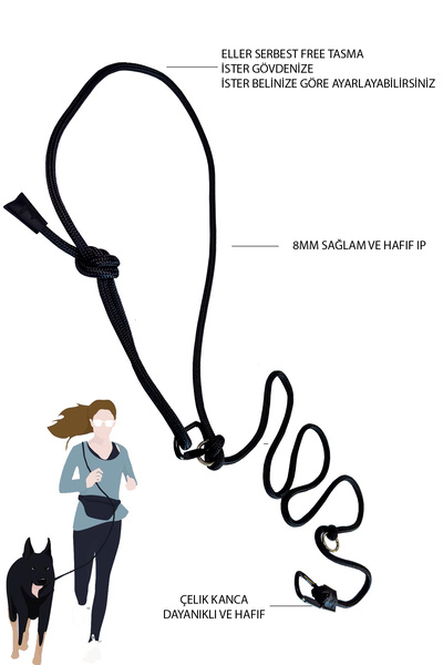 PETSWUU Eller Serbest Free Koşu Ve Yürüyüş Gezdirme Tasması