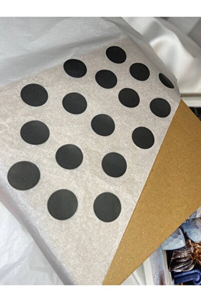 bisaccia Siyah Puantiye Boş Etiket Yuvarlak Yazı Yazılabilir Labels Blank İşa...