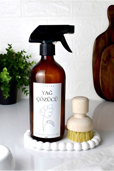 LALEZEN HOME Γυάλινο μπουκάλι με βούρτσα με βάση για χάντρες με ετικέτα απολίπανσης Se