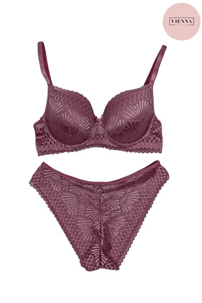 Vienna Underwear Kadın Dantelli Dolgusuz Balenli Sütyen Takımı