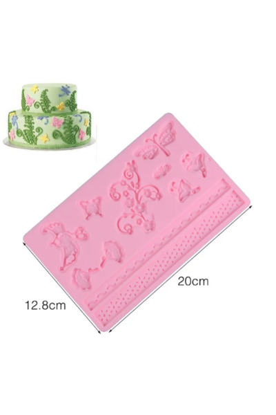 adin tasarım Kelebek Çiçek Silikon Kalıp Şeker Hamuru Sabun Kokulu Taş Epoksi Çikolata Pasta Dekor Kenar Kalıbı