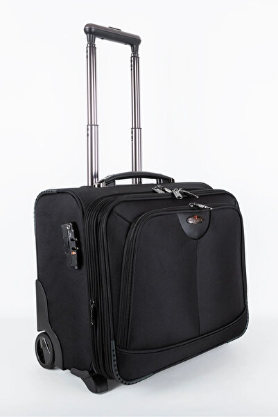 Torry Ultra Lüks 2 Tekerlekli Unisex Premium Seyahat Pilot Çantası Kabin Boy Siyah TRYLG002BLCK